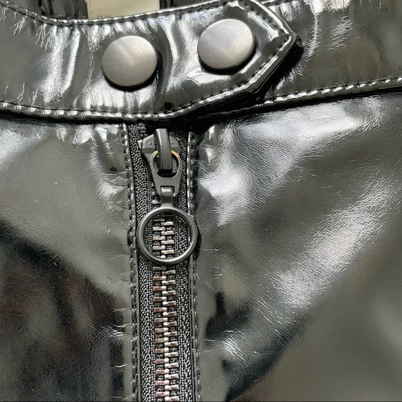 H&M Faux Leather High-Waisted Pants - Straight Leg - Picture 4 of 9